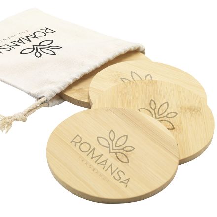 bamboe coaster set onderzetters