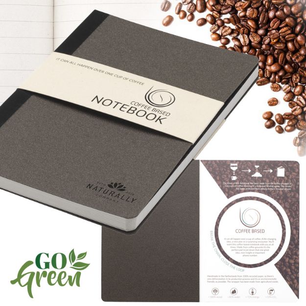 a5 notitieboek gemaakt van koffieafval