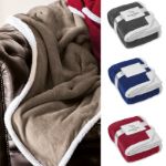 deken van koraal fleece met sherpa voering.