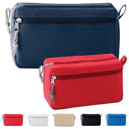 make-up tas met dubbele rits.