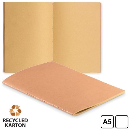 a5 schrift met karton omslag. gerecycleerd papier