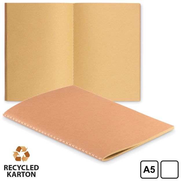 a5 schrift met karton omslag. gerecycleerd papier