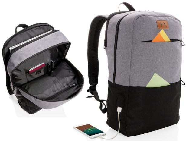 modern 15.6 inch usb & rfid laptop rugzak pvc