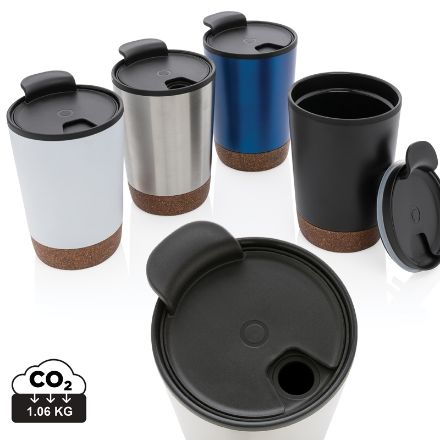 recycled pp en rvs kurk koffiebeker 300 ml