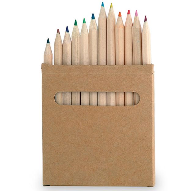 potlodendoosje twaalf naturel kleurpotloden