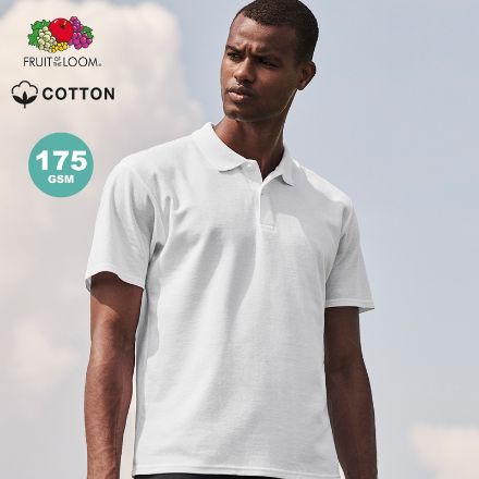 witte polo shirt 175 gr. fruit of the loom