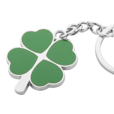 metalen klavertje vier sleutelhanger.