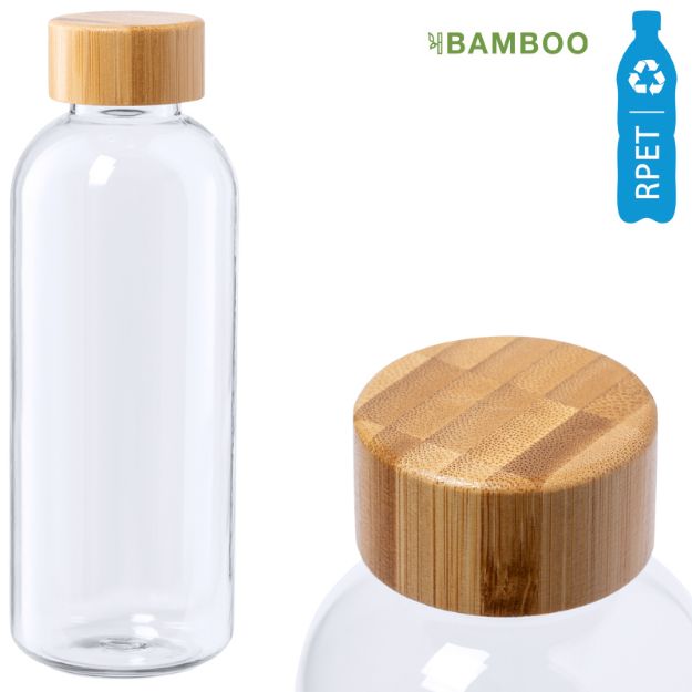 rpet bidon met bamboe dop 500 ml solari