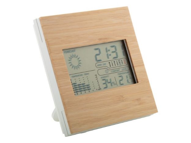bamboe weerstation en digitale klok boocas