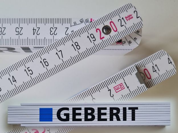 vouwmeter met gradenboog r/v 1 kleur bedrukt
