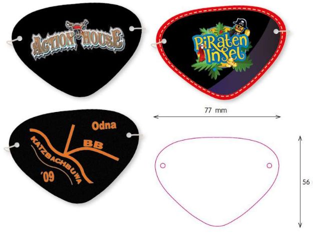 kartonnen piraten ooglapje custom made