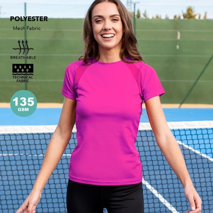 dames t-shirt ademend 135 gr sappor s-xl