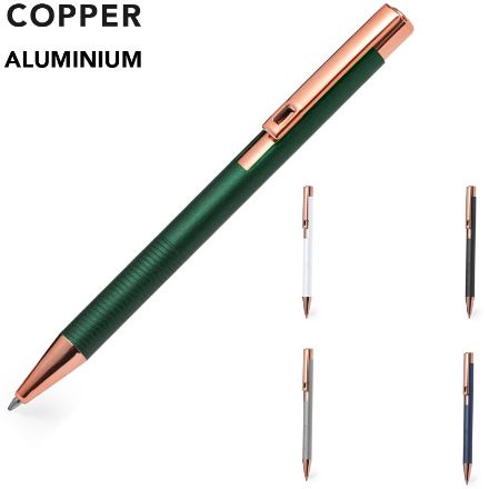 pen aluminium-koper jumbo vulling blauwe inkt