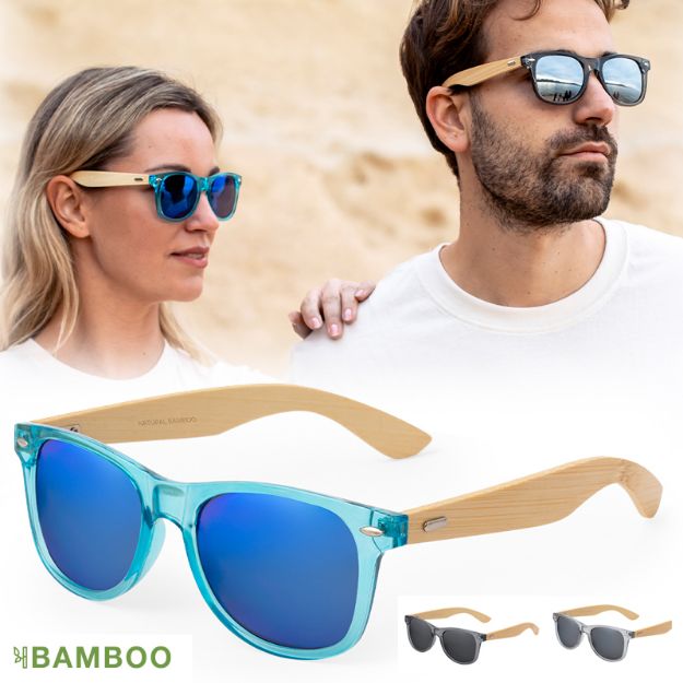 zonnebril bamboe dristan spiegeleffect lenzen