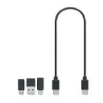 3-in-1 oplaadkabelset in acaciahout etui