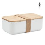 pla maïs lunchdoos met bamboe deksel 1000 ml - wit