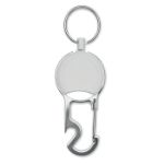 intrekbare badgehouder en flesopener - wit