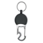 intrekbare badgehouder en flesopener - zwart