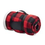 rpet sherpa fleecedeken met nylon handvat