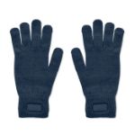 gebreide handschoenen van rpet met patch - marine