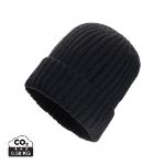 kennedi aware polylana beanie met brede rib - zwart