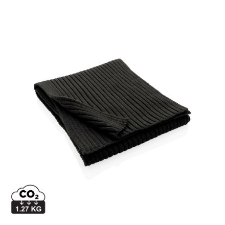 impact awarepolylana dubbel gebreide sjaal - zwart