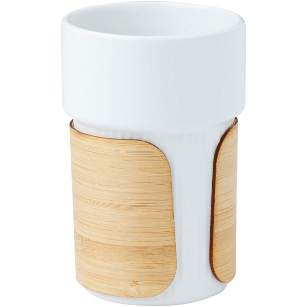 fika keramieken beker met bamboe hoes 340 ml