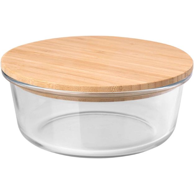 vista 750 ml glazen slakom met bamboe deksel