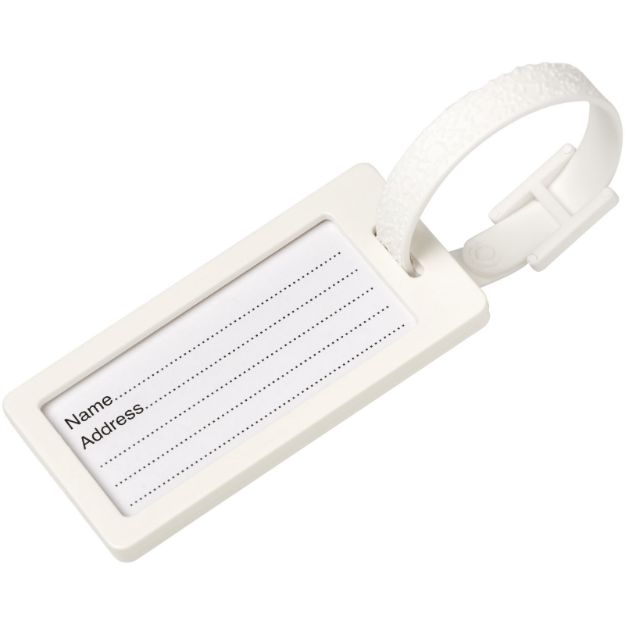 river gerecycled bagagelabel met venster - wit