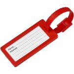 river gerecycled bagagelabel met venster - rood