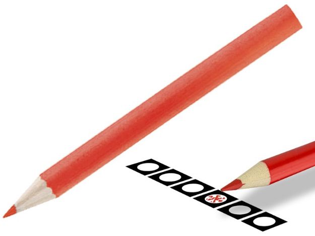 stem potlood met rode punt