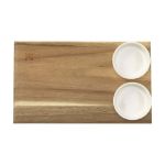 wooosh serveerplank met 2 porseleinen schaaltjes