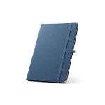 a5 notitieboek in 100% rpet met gelinieerde pagina - blauw