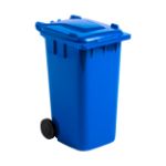 penhouder in de vorm van een minicontainer. - blauw