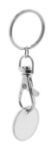 metalen sleutelhanger met winkelwagenmunt. - wit