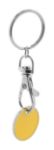 metalen sleutelhanger met winkelwagenmunt. - geel