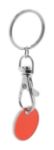 metalen sleutelhanger met winkelwagenmunt. - rood