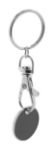 metalen sleutelhanger met winkelwagenmunt. - zwart