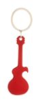 aluminium sleutelhanger in de vorm van een gitaar. - rood
