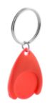 muntenhouder met metalen sleutelhanger. - rood