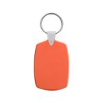 simpele, plastic sleutelhanger met metalen ring. - oranje