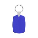 simpele, plastic sleutelhanger met metalen ring. - blauw