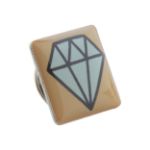 vierkante pin met doming. custom made.