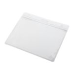 transparante pvc pashouder met gekleurde header. - wit