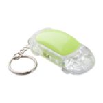 sleutelhanger in auto model met led lamp. - groen