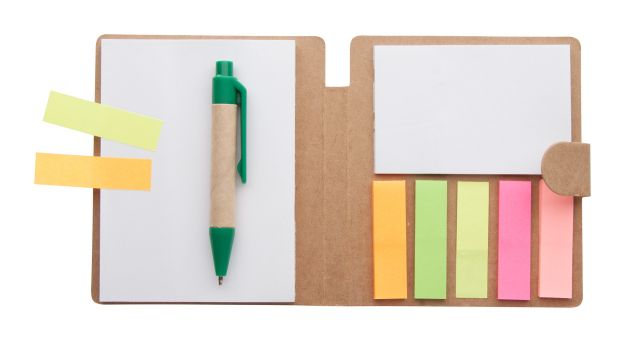 200 sticky notes in verschillende maten met balpen