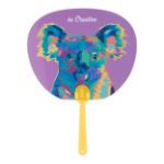 custom gemaakte waaiers met plastic handvat. - geel