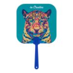 custom gemaakte waaiers met plastic handvat. - blauw