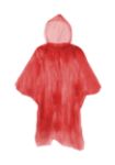 transparante poncho in hersluitbare plastic zak. - rood