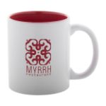 witte keramiek kop met gekleurde binnenkant 350 ml - rood